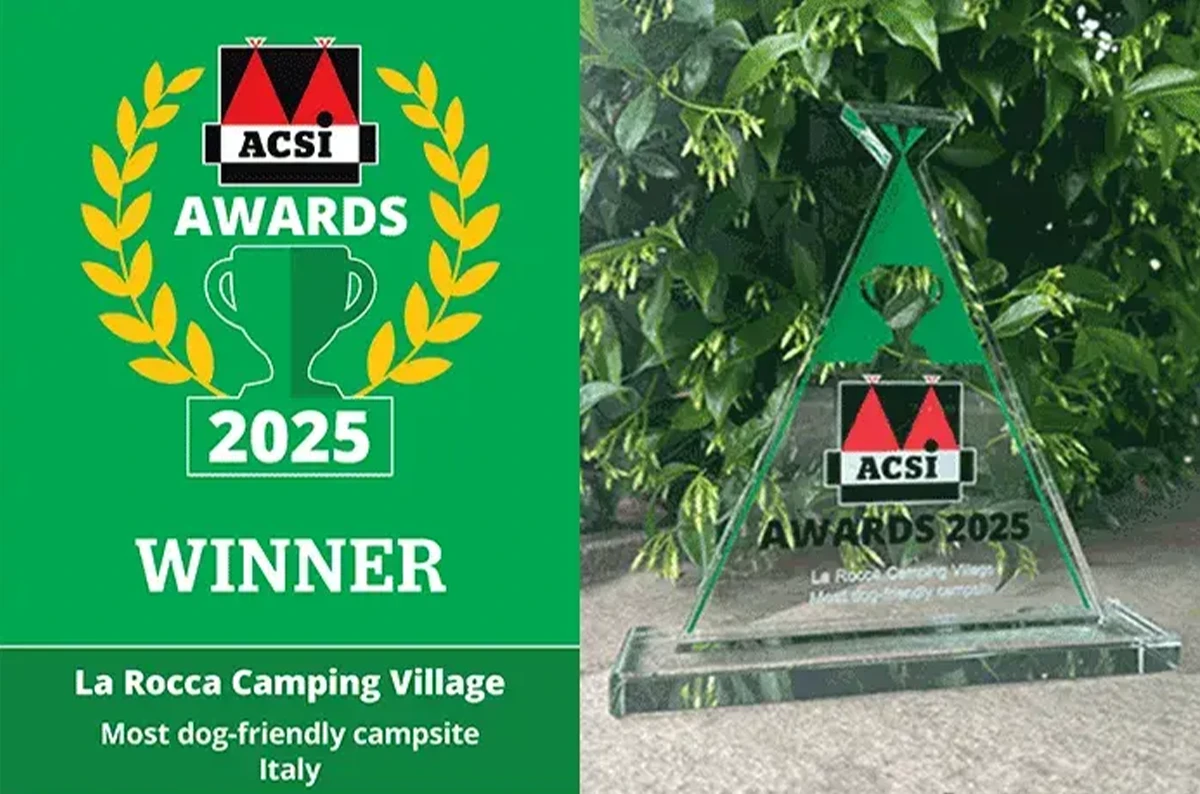 Acsi award 2025 fo thr most dog friendly campsite in Italy